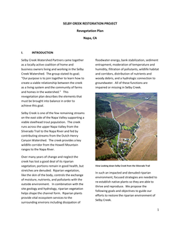 SELBY CREEK RESTORATION PROJECT Revegetation Plan Napa