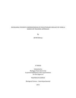 Increasing Student Comprehension of Evolutionary Biology by Using a Hands‐On Teaching Approach