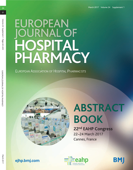 ABSTRACT BOOK 22Nd EAHP Congress 22–24 March 2017 Cannes, France March 2017 CALL for ABSTRACTS - 2018 GOTHENBURG