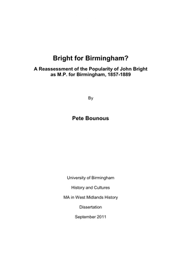 Bright for Birmingham? 30.09.11