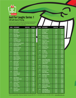 Just for Laughs Series 1 (26 Half-Hours) Pacing Live from Just for Laughs, the Montreal International Comedy Festival