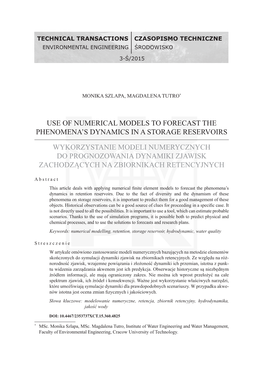 Use of Numerical Models to Forecast the Phenomena's