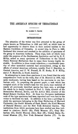 THE AMERICAN SPECIES of THIBAUDIEAE by Albert C. Smith