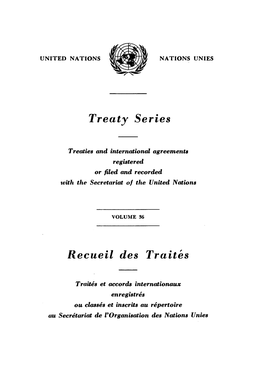 Treaty Series Recueil Des Traites