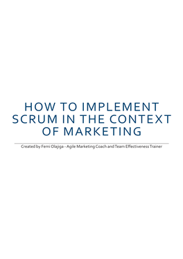 How to Implement Scrum in the Context of Marketing