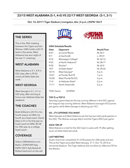 The Series West Alabama the Coaches Coverage 23/15