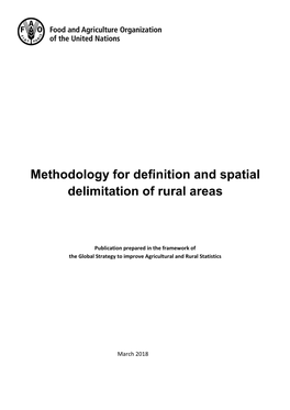 Methodology for Definition and Spatial Delimitation of Rural Areas