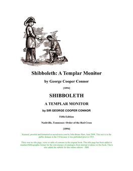 A Templar Monitor SHIBBOLETH