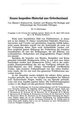 Neues Isopoden-Material Aus Griechenland