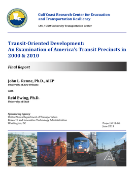Transit-Oriented Development: an Examination of America’S Transit Precincts in 2000 & 2010
