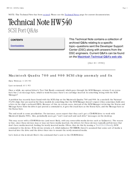 Macintosh Quadra 700 and 900 SCSI Chip Anomaly and Fix