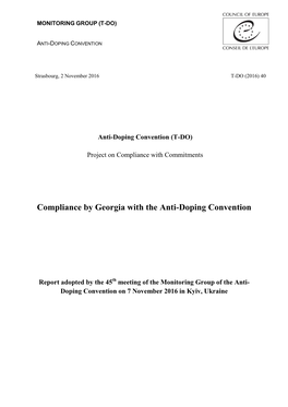 Compliance by Georgia with the Anti-Doping Convention