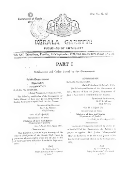 Reg. No. K. 101 Corunment of Kerala 1971 KERALA GAZETTE