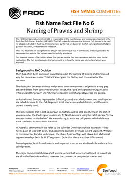 Fish Name Fact File 6 Prawns and Shrimp