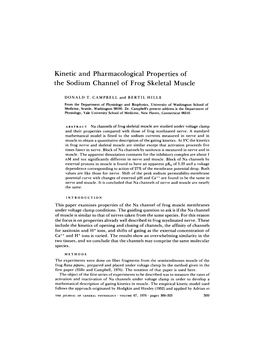 Kinetic and Pharmacological Properties of the Sodium Channel of Frog Skeletal Muscle