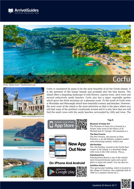 Updated 20 March 2017 Corfu Is Considered by Many to Be the Most