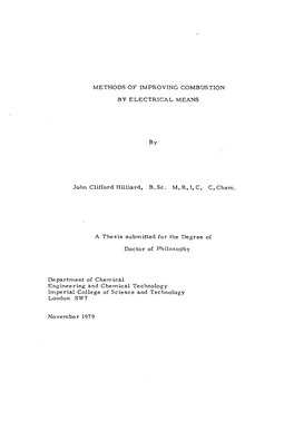 Methods of Improving Combustion by Electrical