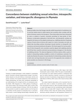 Concordance Between Stabilizing Sexual Selection, Intraspecific Variation, and Interspecific Divergence in Phymata