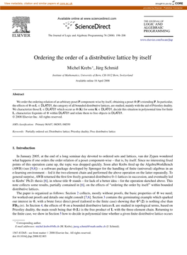 Ordering the Order of a Distributive Lattice by Itself