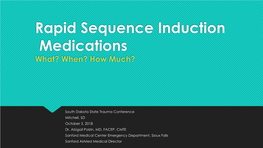 Rapid Sequence Intubation in Trauma