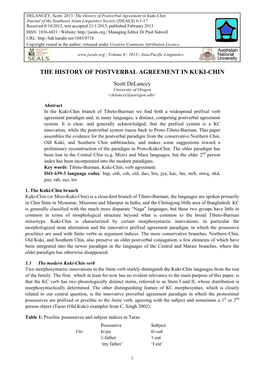 The History of Postverbal Agreement in Kuki-Chin