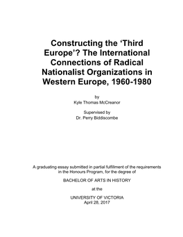 Constructing the 'Third Europe'? the International