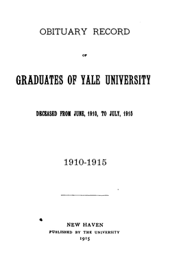 Obituary Record of Graduates of Yale University