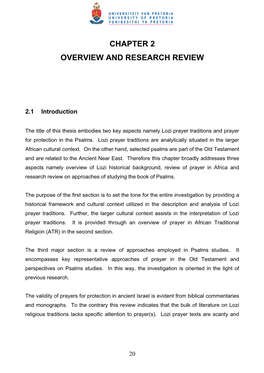 Chapter 2 Overview and Research Review