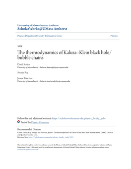 The Thermodynamics of Kaluza–Klein Black Hole/Bubble Chains" (2008)