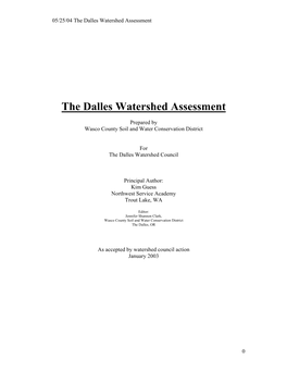 The Dalles Watershed Assessment