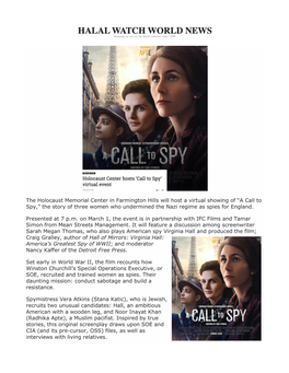 A Call to Spy,” the Story of Three Women Who Undermined the Nazi Regime As Spies for England