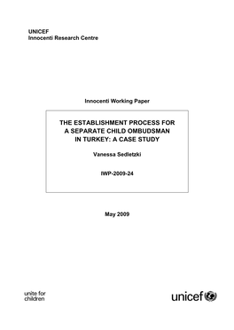 The Establishment Process for a Separate Child Ombudsman in Turkey: a Case Study