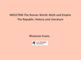 Rhiannon Evans MDS1TRW the Roman World