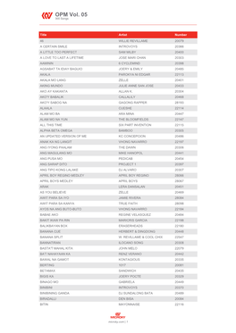 OPM Vol. 05 300 Songs