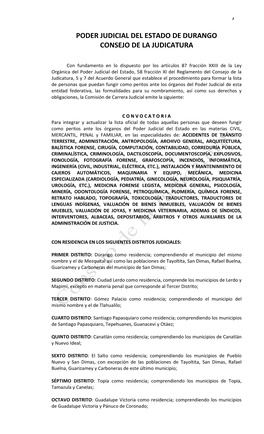 Poder Judicial Del Estado De Durango Consejo De La Judicatura