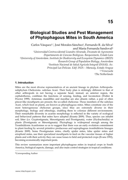 Biological Studies and Pest Management of Phytophagous Mites in South America