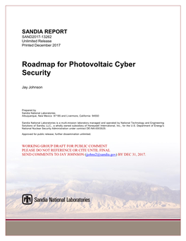 SANDIA REPORT SAND2017-13262 Unlimited Release Printed December 2017