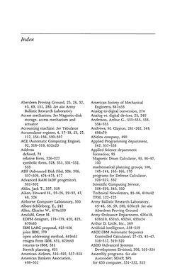 Ballistic Research Laboratory Symbolic Form, 328, 331, 351- 352, Ahlin, Jack T., 357, 358 Albers-Schonberg, E., 242 EDPM Designe