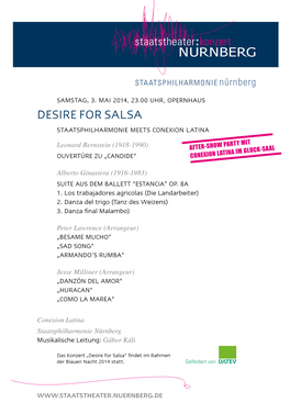 Desire for Salsa Staatsphilharmonie Meets Conexion Latina