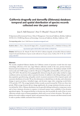 Odonata) Database: Temporal