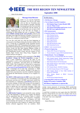 Ieee Region 10 Newsletter