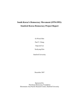 South Korea's Democracy Movement (1970-1993)