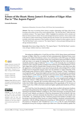 Henry James's Evocation of Edgar Allan Poe in “The Aspern Papers”