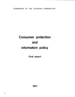 Consumer Protection and Information Policy