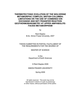 Thermotectonic Evolution of the Wolverine