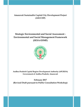 Strategic Environmental and Social Assessment - Environmental and Social Management Framework (SESA-ESMF)