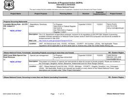 Schedule of Proposed Action (SOPA) 04/01/2020 to 06/30/2020 Ottawa National Forest This Report Contains the Best Available Information at the Time of Publication