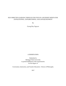 Self-Directed Learning Through the Eyes of a Buddhist Meditator: (Non)Control, (Non)Becoming, and (Non)Judgement