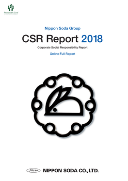 Nippon Soda Group CSR Report 2018 Corporate Social Responsibility Report