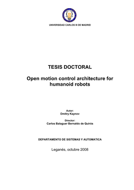 TESIS DOCTORAL Open Motion Control Architecture For